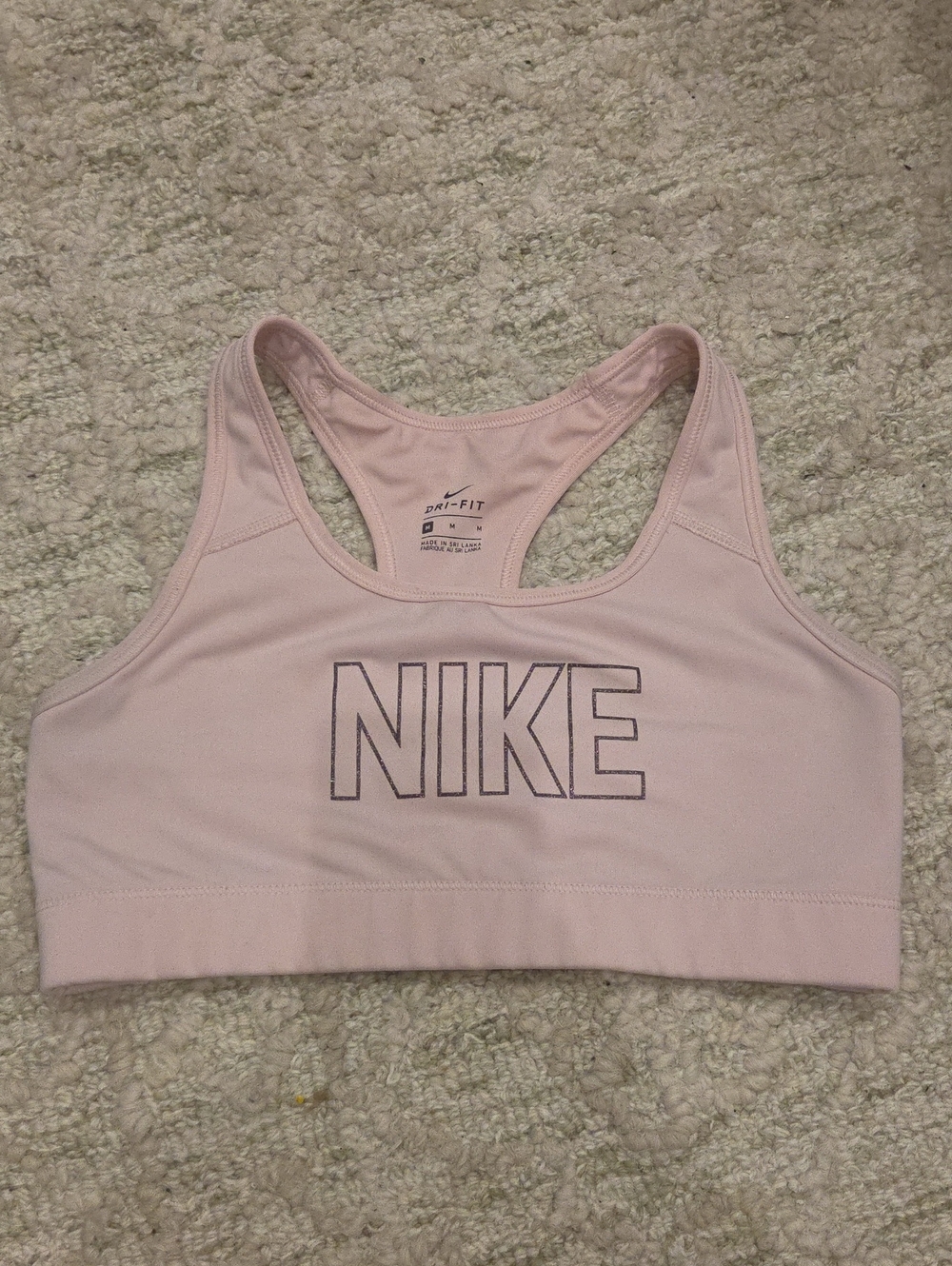 Nike Light Pink Racerback Sports Bra with Logo